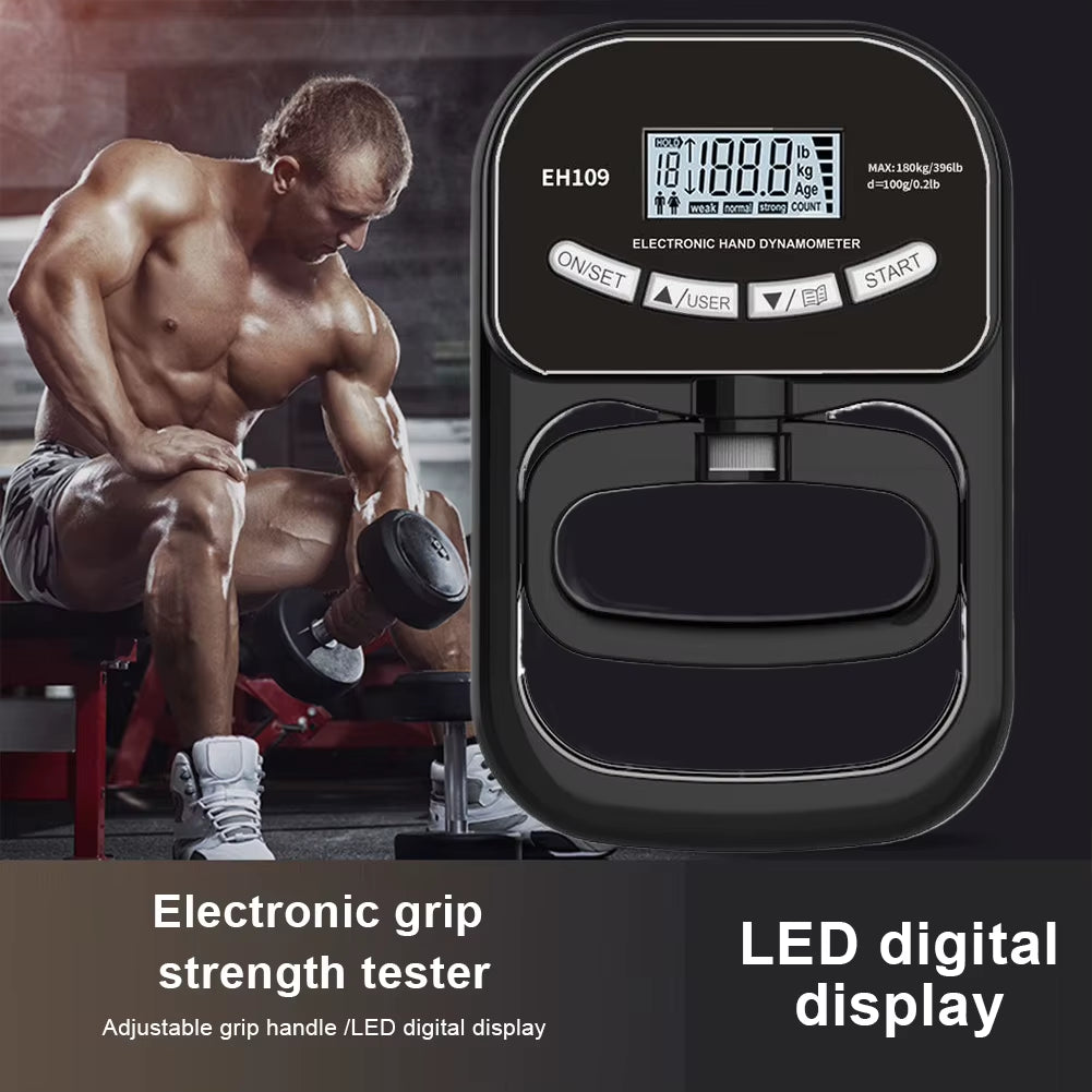Digital Hand Dynamometer Hand Grip Strength Trainer 120Kg/264Lbs Grip Strengthener Hand Grip Strength Tester for Home School Use